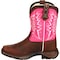 Durango Kids Western Boot, 6.5 M, Leather, 8 in H, Brown/Pink DWBT094 - alternate 5